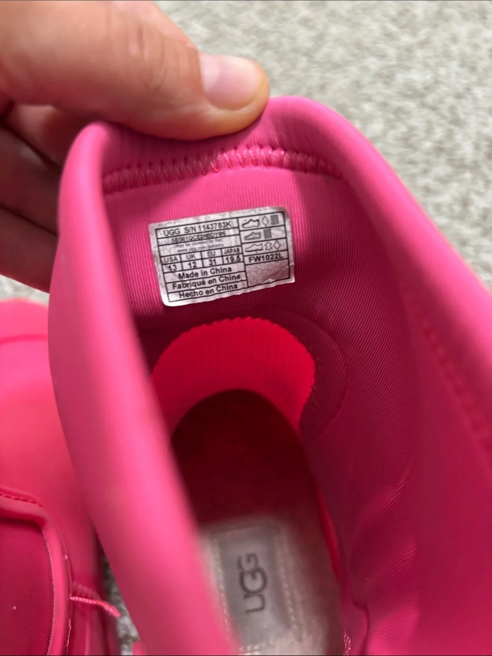 UGG pink rubber neoprene boots 13